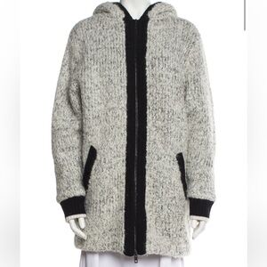 rag & bone Gray and Black Hooded Coat